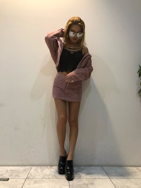 「アイテム（テーラードジャケット、ピンク系）」を使った、ENVYM_RIKAさん（レディース・161cm）の夏コーディネート