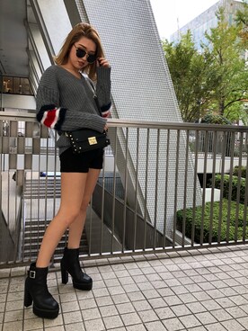 「ENVYM（アンビー）のアイテム（バッグ）」を使った、ENVYM_RIKAさん（レディース・161cm）の秋コーディネート