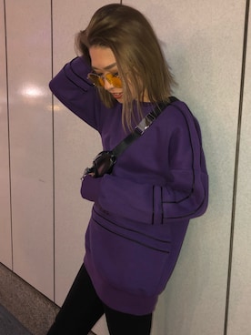 「ENVYM（アンビー）のＺＩＰ ＷＡＩＳＴ ＢＡＧ（ボディバッグ/ウエストポーチ）」を使った、ENVYM_RIKAさん（レディース・161cm）の冬コーディネート