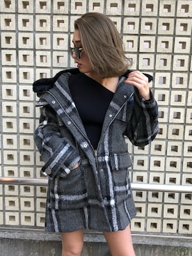 「ENVYM（アンビー）のアイテム（その他アウター）」を使った、ENVYM_RIKAさん（レディース・161cm）の冬コーディネート