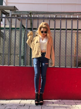 「アイテム（ブーティ）」を使った、ENVYM_RIKAさん（レディース・161cm）の冬コーディネート