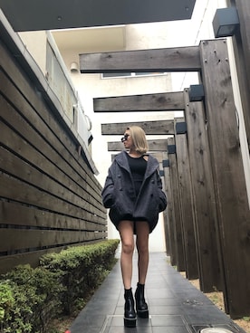 「コクーンコート」｜「アイテム（ワンピース/ドレス）」を使った、ENVYM_RIKAさん（レディース・161cm）の秋コーディネート