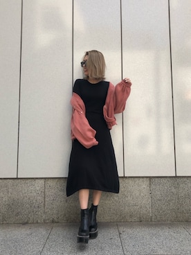 「アイテム（カバーオール、ピンク系）」を使った、ENVYM_RIKAさん（レディース・161cm）の冬コーディネート