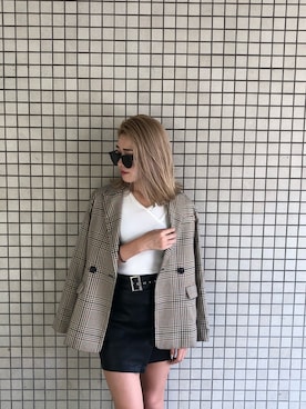 「アイテム（テーラードジャケット）」を使った、ENVYM_RIKAさん（レディース・161cm）の夏コーディネート