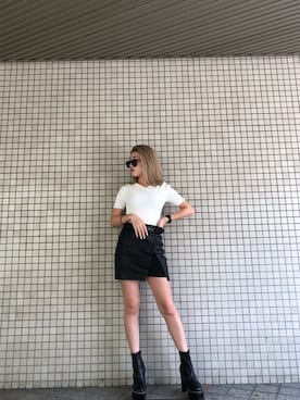 「ENVYM（アンビー）のスウィッチングステッチブーツ（ブーツ）」を使った、ENVYM_RIKAさん（レディース・161cm）の夏コーディネート