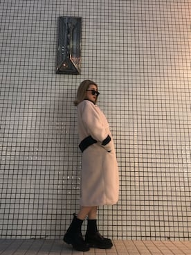 「ENVYM（アンビー）の２ＷａｙカラーロングファーＣＴ（その他アウター）」を使った、ENVYM_RIKAさん（レディース・161cm）の冬コーディネート