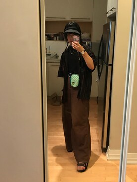 「M.Y.O.B（エム.ワイ.オー.ビー）のアイテム（トップス）」を使った、一般市民さん（レディース・167cm）の秋コーディネート