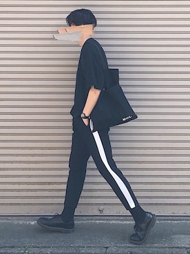 「Dr. Martens（ドクターマーチン）のDr.Martens (ドクターマーチン)/1461 3EYE GIBSON SHOES（その他シューズ）」を使った、のむさんさん（メンズ・185cm）の夏コーディネート