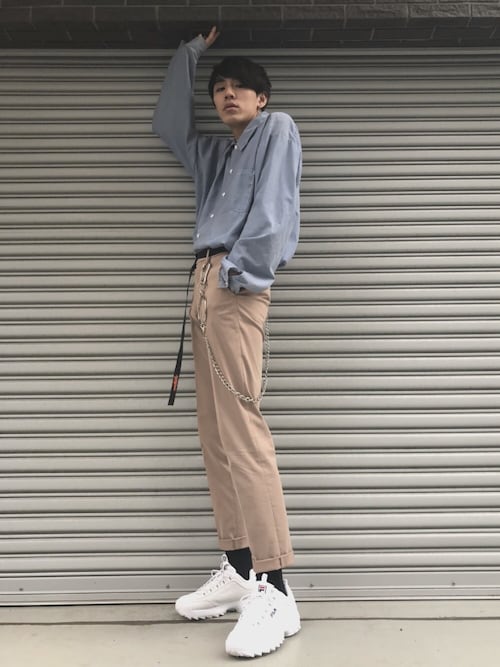 のむさん Filaのスニーカーを使ったコーディネート Wear