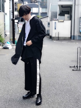 「FLAGSTUFF（フラグスタフ）のアイテム（シューズ）」を使った、のむさんさん（メンズ・185cm）の夏コーディネート