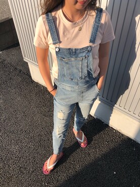 「UNIQLOコーデ」｜「アイテム（オールインワン・サロペット）」を使った、ayana87locoさん（レディース・163cm）の夏コーディネート