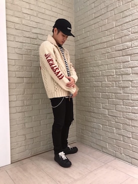「カウチン」｜「アイテム（財布/小物）」を使った、t.さん（メンズ・165cm）の秋コーディネート