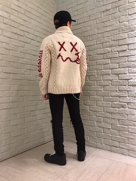 「カウチン」｜「アイテム（財布/小物）」を使った、t.さん（メンズ・165cm）の秋コーディネート