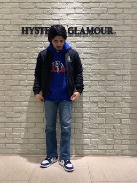 「長袖シャツ」｜「アイテム（ブルゾン）」を使った、t.さん（メンズ・165cm）の冬コーディネート
