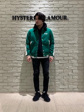 「長袖シャツ」｜「アイテム（ブルゾン）」を使った、t.さん（メンズ・165cm）の冬コーディネート