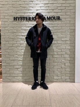「長袖シャツ」｜「アイテム（その他アウター）」を使った、t.さん（メンズ・165cm）の冬コーディネート