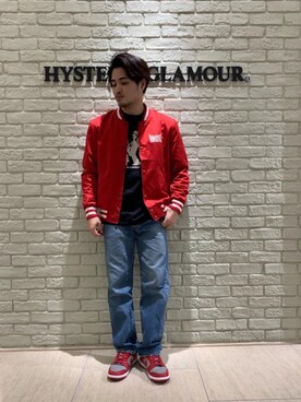 「長袖シャツ」｜「アイテム（ブルゾン）」を使った、t.さん（メンズ・165cm）の冬コーディネート