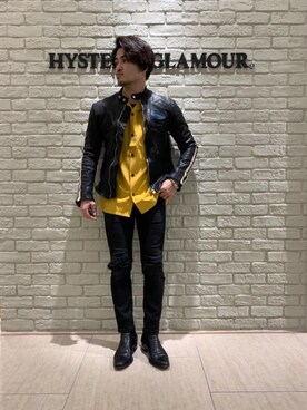 「長袖シャツ」｜「アイテム（その他アウター）」を使った、t.さん（メンズ・165cm）の冬コーディネート