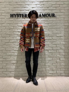 「長袖シャツ」｜「アイテム（その他アウター）」を使った、t.さん（メンズ・165cm）の冬コーディネート
