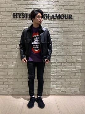 「長袖シャツ」｜「アイテム（ブルゾン）」を使った、t.さん（メンズ・165cm）の冬コーディネート