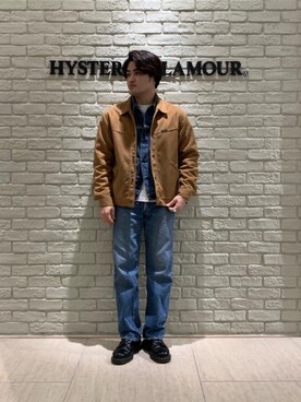 「長袖シャツ」｜「アイテム（ブルゾン）」を使った、t.さん（メンズ・165cm）の冬コーディネート