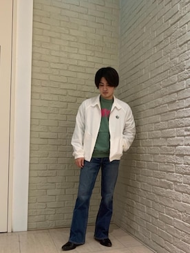 「長袖シャツ」｜「アイテム（ブルゾン）」を使った、t.さん（メンズ・165cm）の冬コーディネート