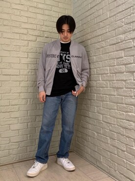 「ロンt」｜「アイテム（その他アウター）」を使った、t.さん（メンズ・165cm）の春コーディネート