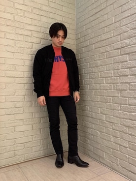 「ロンt」｜「アイテム（その他アウター）」を使った、t.さん（メンズ・165cm）の春コーディネート