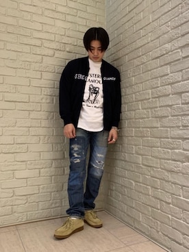 「ロンt」｜「アイテム（その他アウター）」を使った、t.さん（メンズ・165cm）の春コーディネート