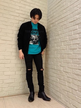 「半袖シャツ」｜「アイテム（その他アウター）」を使った、t.さん（メンズ・165cm）の春コーディネート