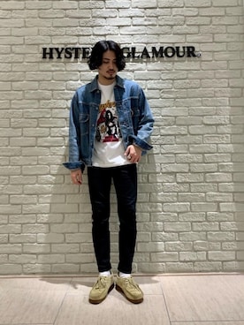 「ロンt」｜「アイテム（デニムジャケット）」を使った、t.さん（メンズ・165cm）の夏コーディネート