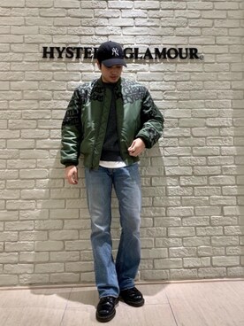 「HYSTERIC GLAMOUR（ヒステリックグラマー）のアイテム（MA-1）」を使った、t.さん（メンズ・165cm）の秋コーディネート