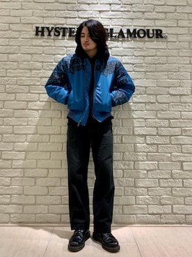 「HYSTERIC GLAMOUR（ヒステリックグラマー）のアイテム（MA-1）」を使った、t.さん（メンズ・165cm）の秋コーディネート