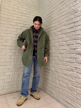 「長袖シャツ」｜「アイテム（その他アウター）」を使った、t.さん（メンズ・165cm）の冬コーディネート
