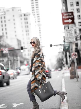 「monochrome」｜「アイテム（ダウンジャケット/コート）」を使った、queenhorsfallさん（レディース・163cm）の冬コーディネート