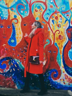 「red」｜「アイテム（オールインワン・サロペット）」を使った、queenhorsfallさん（レディース・163cm）の冬コーディネート