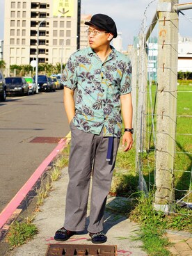 グリーン系のアイテムを使った アロハシャツ の人気ファッションコーディネート 地域 台湾 Wear