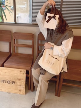 「chocomee（チョコミー）のアイテム（トートバッグ）」を使った、y m*さん（レディース・148cm）の秋コーディネート