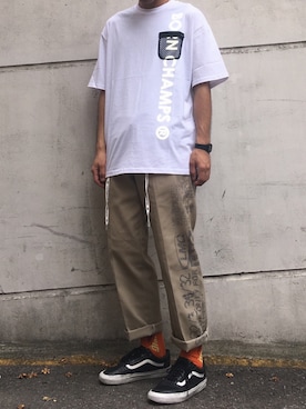 「LMCのアイテム（パンツ）」を使った、Marsgxxさん（メンズ・180cm）の夏コーディネート