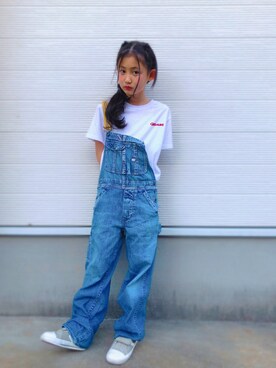 「GO TO HOLLYWOOD（ゴートゥーハリウッド）のアイテム（オールインワン・サロペット）」を使った、aik0113さん（キッズ・131cm）の春コーディネート