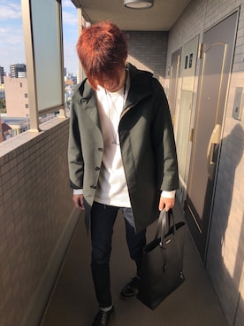 「SAINT LAURENT PARIS（サンローランパリ）のアイテム（トートバッグ）」を使った、クッキーさん（メンズ・180cm）の秋コーディネート