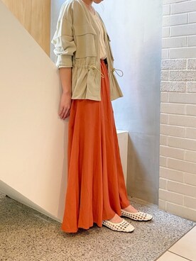 「ピスタチオ」｜「アイテム（ブルゾン）」を使った、miku.さん（レディース・152cm）の春コーディネート