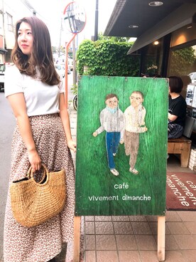 「ZARA（ザラ）のアイテム（Tシャツ/カットソー、ホワイト系）」を使った、すすさん（レディース）の夏コーディネート