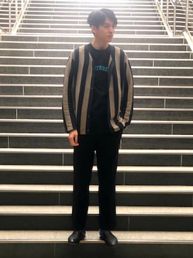 「アイテム（スリッポン）」を使った、RYO KUROSAWAさん（メンズ・182cm・20代）の春コーディネート