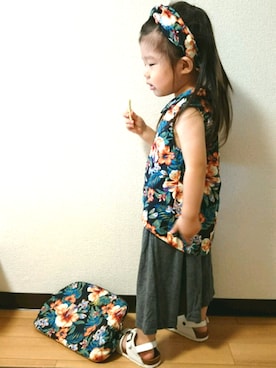 「AVAN LILY（アヴァンリリィ）のアイテム」を使った、yur★takさん（キッズ・90cm）の夏コーディネート
