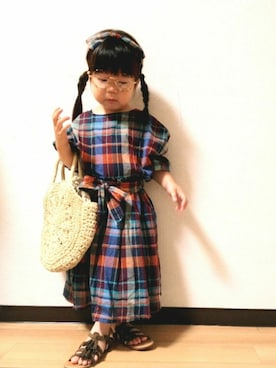 「ラウンドバッグ」｜「アイテム（その他）」を使った、yur★takさん（キッズ・90cm）の夏コーディネート