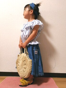 「Lee（リー）のアイテム（スカート）」を使った、yur★takさん（キッズ・90cm）の夏コーディネート