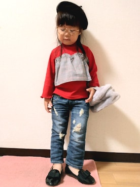 「2018秋チェッカーず」｜yur★takさん（キッズ・90cm）の秋コーディネート