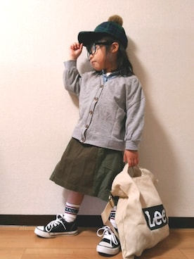 「ダンガリーシャツ」｜「アイテム（帽子）」を使った、yur★takさん（キッズ・100cm）の冬コーディネート
