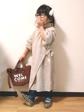 「Lee（リー）のアイテム（パンツ）」を使った、yur★takさん（キッズ・100cm）の冬コーディネート